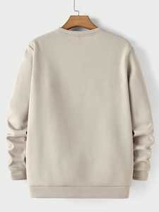 Sweat-shirt à col rond pour homme personnalisé, logo minimal, pull à manches longues, vêtements de sport décontractés, haut léger, sweat-shirt en gros OEM - Product Image 2