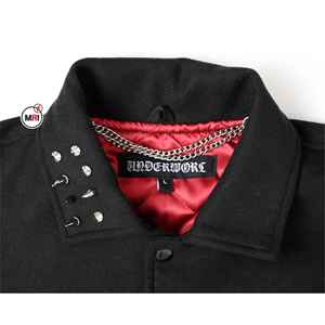 Manufacturer Wholesale High Quality Custom Winter <b>Varsity</b> <b>Jackets</b> Casual Leather Breathable Button Men's <b>Vintage</b> Cotton <b>Jacket</b> - Product Image 3