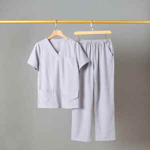 Style à la mode extensible tissu doux médecin infirmière gommages hôpital uniforme ensembles Joggers gommages avec logo personnalisé - Product Image 2