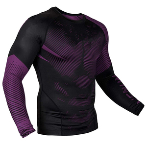 Men's Custom Sublimation Printed Quick Dry Gym Sweatsuit <b>Black</b> Rash Guard <b>Long</b> <b>T</b>-<b>shirt</b> for Training & Running Adult Sportswear - Product Image 6