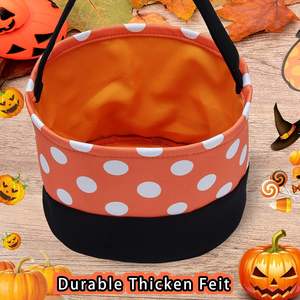 Cubo de truco o trato de Halloween, cesta de dulces de calabaza de Halloween, cubos, bolsas de regalo reutilizables para niños, suministros para fiestas de Halloween, OEM - Product Image 4