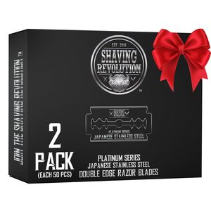 SHAVING REVOLUTION Cuchillas de afeitar de doble filo, 50 unidades, acero inoxidable japonés de platino, afeitado seguro, suave y preciso para hombres - Product Image 1