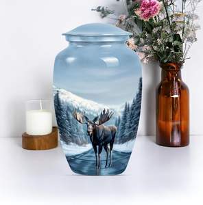 Urne d'orignal Compagnon de crémation pour cendres Urne funéraire pour femmes Urnes pour adultes Urnes humaines pour cendres humaines Taille personnalisée Bleu ciel - Product Image 6