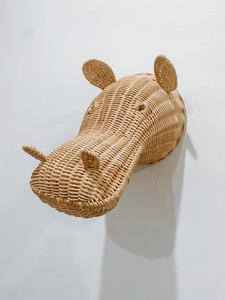 Méticuleusement tissé à la main en rotin naturel hippopotame visage tenture murale décor pour chambre d'enfants en osier Animal décoration murale fabriquée au Vietnam - Product Image 6