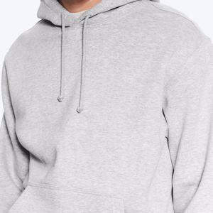 Sudadera con capucha de doble capa y puños fruncidos discretos Elite Merchandising, color gris melange, para la vida universitaria - Product Image 4