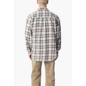 เสื้อเชิ้ตลายสก็อตวินเทจ ผ้าฝ้าย 100% ทรงหลวม สีดำ/สีน้ำตาลธรรมชาติ และสีน้ำเงิน/สีดำ - Product Image 2