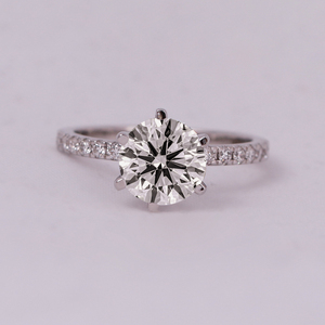 Anillo de compromiso de ajuste pavimentado de diamante cultivado en laboratorio cortado 18KT chapado en oro sólido IGI certificado 1,0-1,5 TCW regalo de acento de estilo moderno - Product Image 2