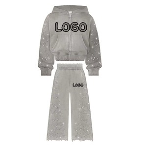 Sweat à capuche et pantalon à fermeture éclair Ensemble de survêtement pour femme Idéal pour une remise en forme confortable ou des vêtements de maison quotidiens confortables - Product Image 5