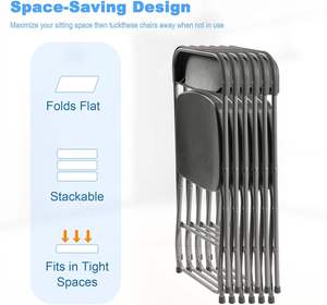Modern White Resin <b>Folding</b> <b>Chair</b> Durable Stainless Steel Outdoor <b>Chair</b> for Events School Park Camping Garden - Product Image 6