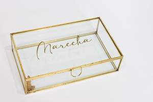 Boîte à bijoux personnalisée en laiton avec options de gravure personnalisées belle finition en or pour des occasions de cadeaux significatives - Product Image 2