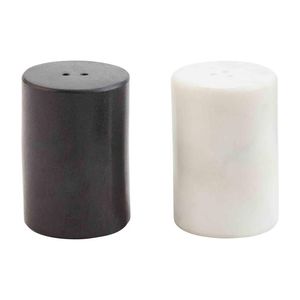 Grey White Marble Salt and Pepper Shaker Set Elegant Natural Stone Set of 2 Stylish Dining <b>Table</b> Kitchen Decor Premium Shaker - Product Image 2