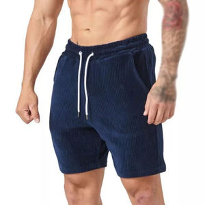 Nueva gran oferta de pantalones cortos de pana para hombre, medio Pantalón ajustado para entrenamiento, estilo cómodo de moda con cintura elástica - Product Image 5