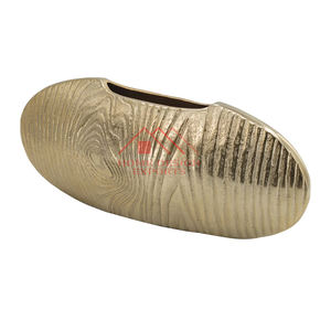 Jarrones de flores de forma ovalada de oro antiguo de aluminio y Metal 2025 para decoraciones de sala de estar y dormitorio florero de urnas moderno superventas - Product Image 1