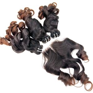 Extensions de cheveux humains vietnamiens de couleur personnalisée rebondissante de haute qualité, faisceaux de cheveux bruts avec fermeture - Product Image 4