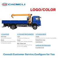 Nouveau petit camion cargo 5 tonnes Dongfeng personnalisé à flèche télescopique 4x2 4x4 avec grue