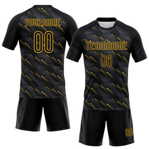 Uniforme de Voleibol Sublimado con Diseño Geométrico Negro y Dorado, Tejido Ligero y Elástico, Ropa Deportiva para Hombre - Product Image 1