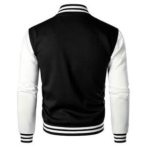 Chaquetas Universitarias de Felpa de Algodón Personalizables al por Mayor para Invierno, Chaquetas Varsity para Hombre en Blanco y Negro - Product Image 3