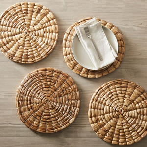 Handwoven Water Hyacinth <b>Round</b> Dining <b>Placemat</b> - Rustic & Sustainable Table Decor, Heat-Resistant and Stylish, Made in Vietnam - Product Image 2