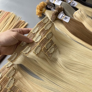 Extensiones de cabello humano con Clip, Cabello 100% humano, longitud personalizada, cabeza completa, muchos colores, No sintético, No mezclado - Product Image 2