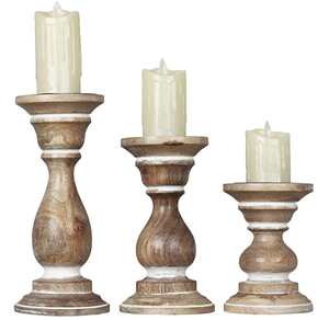 Bougeoir en bois de dernière conception de couleur blanche pour la décoration de restaurant Supports de pilier de bougie en bois de qualité supérieure - Product Image 5