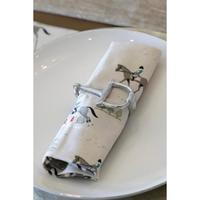 Moulé cheval Bit serviette anneau argent enduit Style équestre Serviette tissu et porte-serviettes à collectionner vacances ronds de serviette