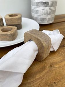 Servilleteros de madera natural hechos a mano o soporte accesorios de cocina servilletero para boda de lujo FIESTA DE Navidad - Product Image 6