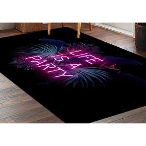 Tropical Neon 'Life is a Party' Printed <b>Rug</b> - Modern Pattern,<b>Chenille</b> <b>Rug</b> - Product Image 2