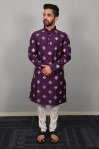 El último diseñador usa estilo moderno Venta caliente suave Parbon seda Kurta pantalón con entrepierna Stich & Mate cobre secuencia trabajo para la venta - Product Image 2