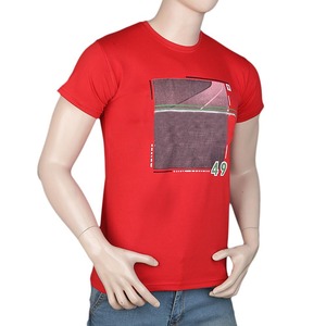 T-shirt imprimé slim fit pour homme - Rouge - Product Image 1