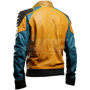 Auto Racing Wear Chaqueta de cuero de moto de color sólido Chaqueta de invierno de cuero de moto de estilo único - Product Image 3