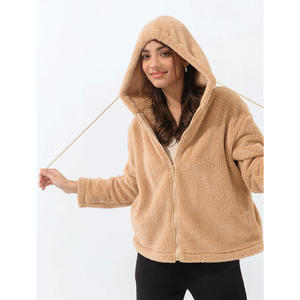 Custom Design Digital Printing <b>Sherpa</b> Fleece Polyester/Cotton Winter <b>Hoodie</b> Anti-Pilling Factory Price Outdoor Warm Jacket - Product Image 1