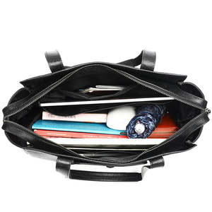 Bolso de Hombro de Cuero Genuino de Lujo, Moderno, Unisex, para Portátil de 15 Pulgadas, con Cierre de Cremallera, Ligero y de Gran Capacidad - Product Image 4