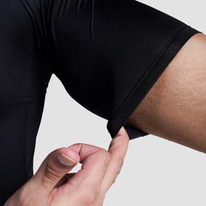 GA 2.0 Performance Compression Slim Fit Knitted Exercise Top Black Short Sleeves Lightweight 200 Grams Screen Print Low MOQ - Product Image 6