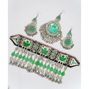 Ensemble de bijoux afghans en acier inoxydable de haute qualité, design personnalisé, pour filles et femmes, fait main, léger, collier et boucles d'oreilles - Product Image 2