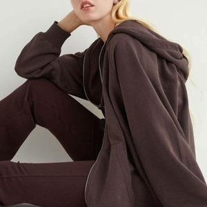 Sweat-shirts à capuche pour femmes avec fermeture éclair intégrale, col rond, en coton, style coréen, personnalisables, bon marché, de haute qualité, tendance, amples, MS-SS-1091 - Product Image 1