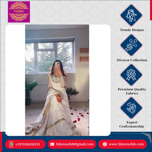 ชุดเดรสอนาร์กาลีแบบดั้งเดิม ดีไซน์สวยงาม งานปักเลื่อมสูง 9 มม. ผ้าจอร์เจตต์เทียม พร้อมผ้าซับใน สำหรับงานปาร์ตี้ พร้อมผ้าคลุมไหล่ - Product Image 4