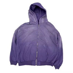 Sudadera con capucha de diamantes de imitación personalizada sin pulóver con lavado ácido Sudadera con capucha para hombre Logotipo de impresión de pantalla Heavyweight Fleece Vintage Basics Hoodie - Product Image 1