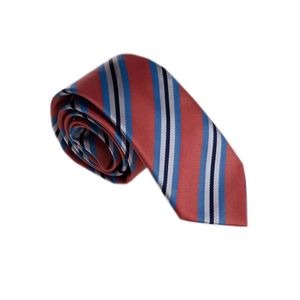 Corbata Italiana de Jacquard con Rayas Rojas, Talla Única, Tipo 3, Lavada, Accesorios Elegantes para Hombre - Product Image 1
