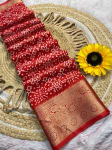 เสื้อเบลาส์ผ้าส่าหรีผ้าไหมโดลาพิมพ์ลายและตรวจสอบการทำงานสำหรับเสื้อผ้าแนวแฟนซีมาใหม่ - Product Image 2