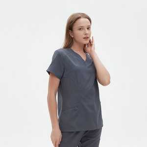 Femmes de Haute Qualité Spandex Soins Infirmiers Scrubs Logo Personnalisé Hôpital Jogger Uniformes Élégant Tissé Gommage Ensembles-Vente en Gros - Product Image 2