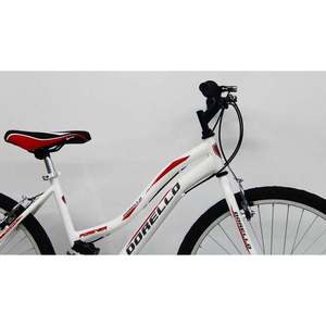 Dorello 26 Rim Lady <b>Bike</b> Classic White <b>Frame</b> with Red Sticker Aluminum/Steel Fork Brake Line Braking System - Product Image 4