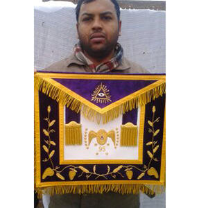 Tablier maître maçon Regalia maçonnique Tablier grand maître passé Tablier maçonnique brodé à la main Tablier d'intendant provincial - Product Image 6