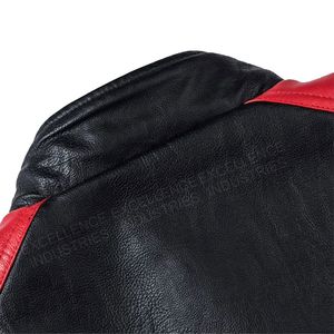 Pakistan Factory Genuine Men's <b>Winter</b> <b>Leather</b> <b>Jacket</b> Stand Collar Solid Color OEM Zipper Canvas Fabric Breathable Quick Dry - Product Image 4