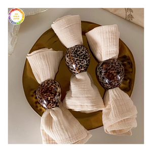 Handcrafted Shell Napkin Ring Unique Seashell Table Decor Holder for Tropical Dining Bulk Wholesale Wedding Supplies - Product Image 1