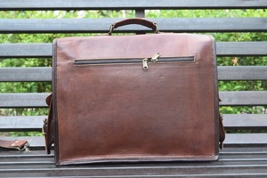 Bolso bandolera grande de cuero hecho a mano para hombre, bolso de viaje con logotipo personalizado, bolso de lona con patrón personalizado para ordenador - Product Image 3