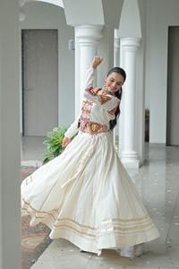 Navratri Special Attractive Kora Cotton With <b>Gota</b>-Patti And Kutchi Gamthi Work Lehenga Choli Woman Fashion Manufacturer - Product Image 4