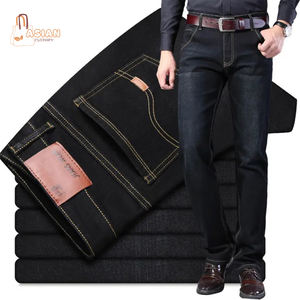 Nuevos Jeans de Mezclilla para Hombre a la Moda, Transpirables, Corte Regular, Estilo Urbano, Bordado Tejido, Pantalones Rectos Sólidos - Product Image 1