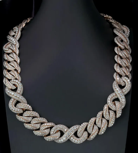 Luxury 925 Silver Iced Out Moissanite Diamond <b>Statement</b> <b>Necklace</b> Cuban Link Chain Unisex Party Wear <b>Necklace</b> - Product Image 1