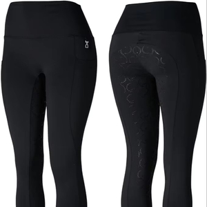 Pantalones de Equitación para Hombre y Mujer, Pantalones de Montar Elásticos y Transpirables con Asiento Completo y Parche de Silicona en la Rodilla - Product Image 1