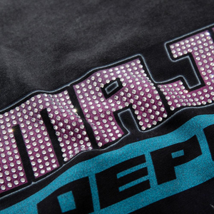 Camisetas de moda: Camiseta de verano vintage con pedrería para hombre, de manga corta, estilo urbano, talla grande, para las calles de Estados Unidos. - Product Image 6